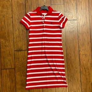 Polo Ralph Lauren red & white striped tshirt dress